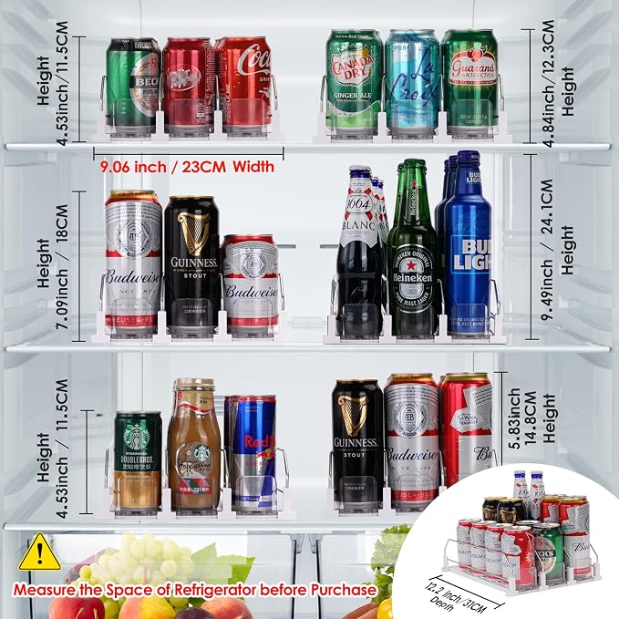 Automatic Soda Can Organizer Refrigerator Can Dispenser for Beer Soda Seltzer already Assembled Drink Pop Can Holder Self-Pushing Drink Organizer for Fridge Storage 15 cans of 11.15oz 12oz 16oz 16.9oz - Image 3