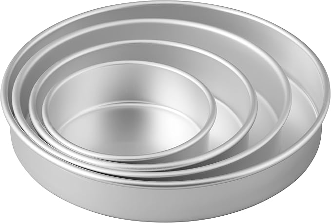 Wilton Round Cake Pans, Aluminum, 4 Piece Set (6-Inch, 8-Inch, 10-Inch and 12-Inch Cakes) Adjustable Cake Leveler - Image 4