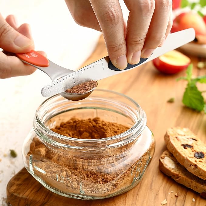 Spring Chef Dual Sided Magnetic Measuring Spoons Set, Mountain Sunrise, Set of 8 & Stainless Steel Magnetic Measuring Cups, Set of 7, Black - 2 Product Bundle - Image 5