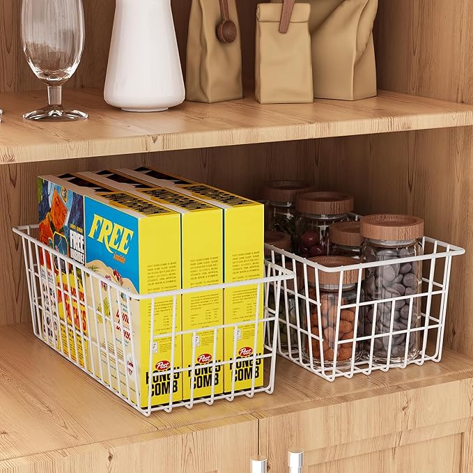 Orgneas Freezer Organizer Bins, Upright Freezer Basket Drawer Organizer Bins, Better Air Circulation Metal Wire Storage Container Bin For Chest Deep Freezers, Easy Sort & Get Food, 2 Large 2 Medium - Image 3