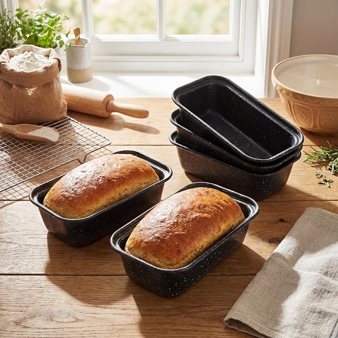 Uiifan 12 Pack Mini Loaf Pans, 6.1 x 3.3 x 2.1 in, Gray with Dots | Non Stick Small Bread Pans, Rectangle Banana Bread Tins, Tiny Carbon Steel Baking Pan, for Halloween Baking, Picnics, Party - Image 2