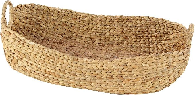 Deco 79 Seagrass Handmade Decorative and Functional Storage Basket Basket Organizer with Metal Handles, Set of 5 Basket for Storage 23", 21", 19", 16", 12"W, Brown - Image 14