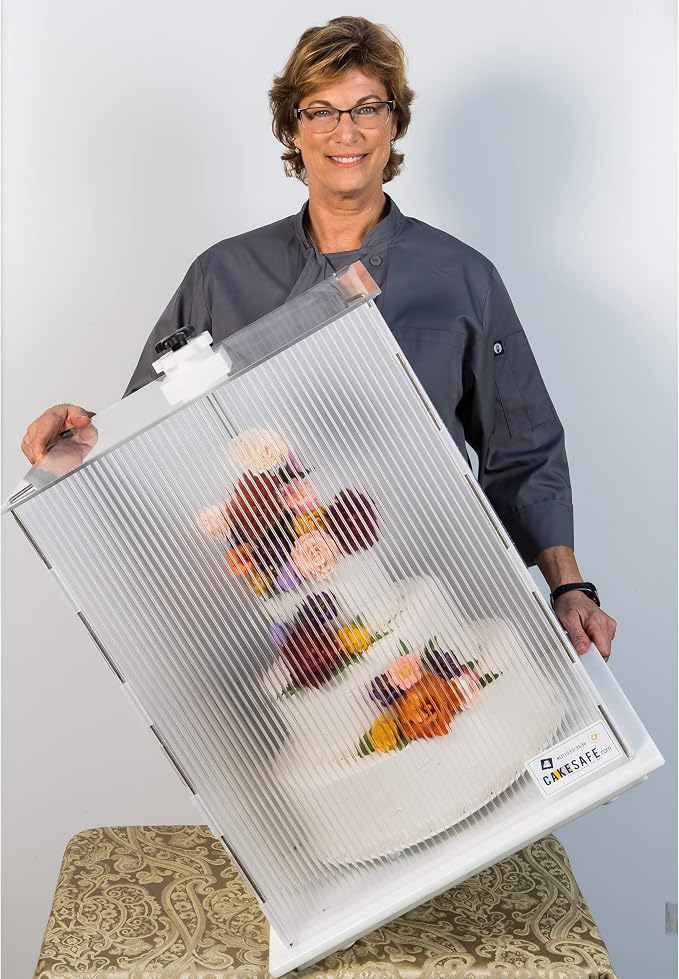 CAKESAFE Reusable Small Cake Transporter, Clear Plastic Cake Carrier (17" W x 16" H) - Image 8