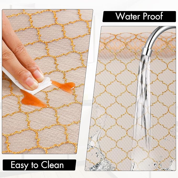 Cooyes Shelf and Drawer Liners for Kitchen Cabinets, Non Adhesive Cabinet Liner, EVA Waterproof Durable Non-Slip Drawer Mats for Shelves, Fridge, Storage, Kitchen Cupboards – Modern Pattern - Image 5