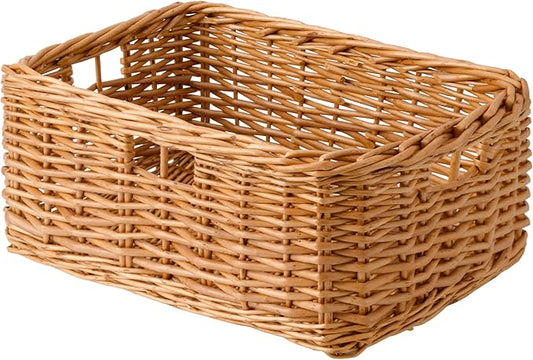StorageWorks Pantry Baskets, Willow Storage Baskets for Organizing, Shelves, Pantry Organizers and Storage, Brown, 15" L x 11" W x 6 ¾"H by StorageWorks