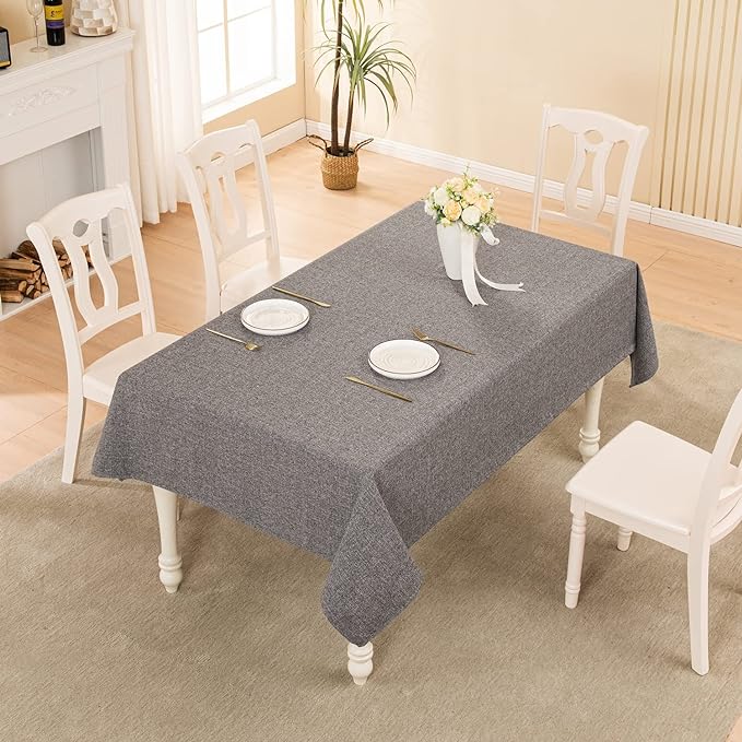 BALCONY & FALCON Rectangle Table Cloth Waterproof Gray 47"x47" | Square Washable Wrinkle Resistant Table Cloth Linen Fabric Tablecloths for Dining Party Kitchen Wedding and Outdoor Use - Image 5