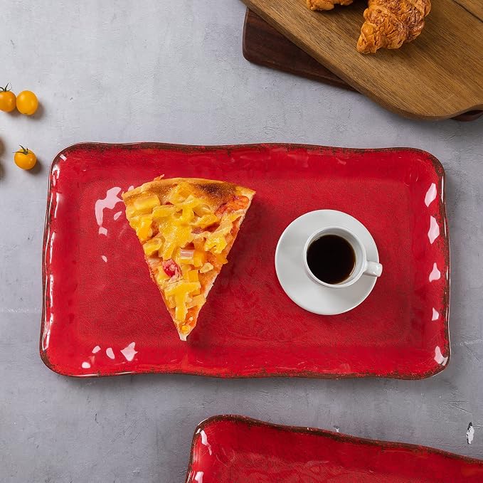 LEHAHA Christmas Melamine Platters for Serving Food, Colored Serving Trays, 17.5 x 10 Rectangular Turkey Serving Tray, Set of 2, Perfect for Outdoor, Christmas Parties, Restaurant, Dishwasher Safe - Image 4
