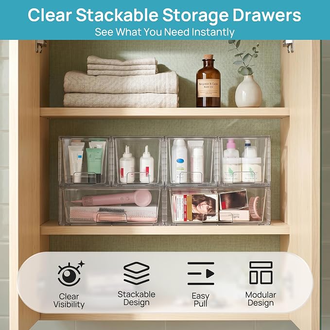 Vtopmart 3 pack Easily Clear Storage Dawers - Image 4