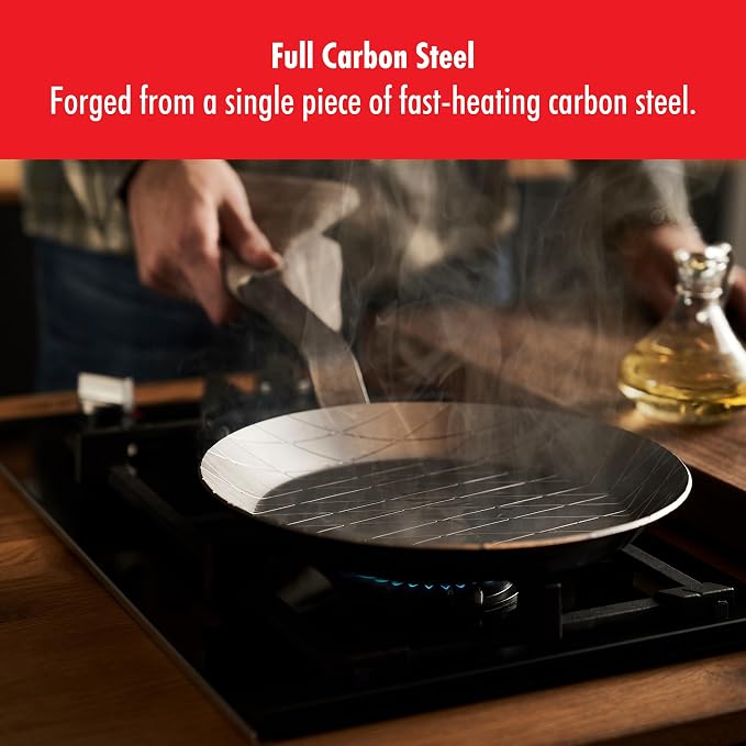 ZWILLING Forged 11-Inch Carbon Steel Frying Pan, PFAS-Free Pre-Seasoned Frying Pan, Induction Compatible Skillet, Oven Safe Carbon Steel Cookware - Image 5