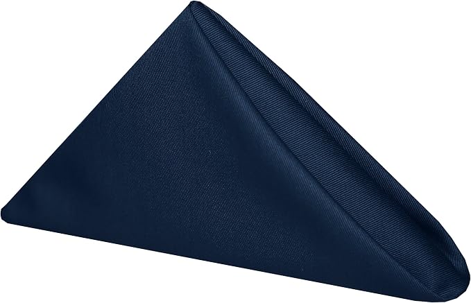 17x17-Inch Square Twill Cloth Napkins, Navy, Set of 12 by UltimateTextile