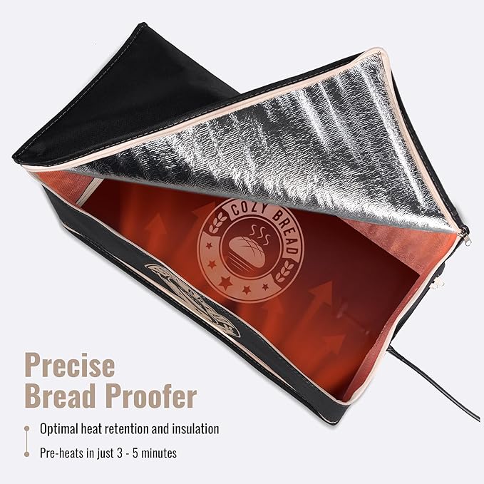 Cozy Bread® Proofing Mat & Insulation Box | Thermostat Controlled Sourdough Bread Proofer Kit | Dough Fermentation Bundle, 10" x 21" | USA Brand - Image 4