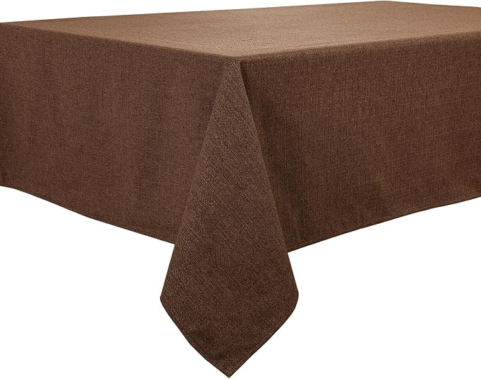 BALCONY & FALCON Rectangle Table Cloth Waterproof Brown 47"x47" | Square Washable Wrinkle Resistant Table Cloth Linen Fabric Tablecloths for Dining Party Kitchen Wedding and Outdoor Use by BALCONYFALCON