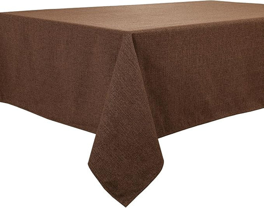 BALCONY & FALCON Rectangle Table Cloth Waterproof Brown 47"x47" | Square Washable Wrinkle Resistant Table Cloth Linen Fabric Tablecloths for Dining Party Kitchen Wedding and Outdoor Use by BALCONYFALCON