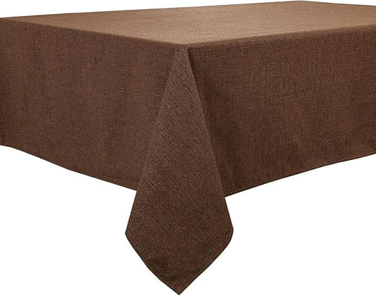 BALCONY & FALCON Rectangle Table Cloth Waterproof Brown 63"x47" | Rectangular Washable Wrinkle Resistant Table Cloth Linen Fabric Tablecloths for Dining Party Kitchen Wedding and Outdoor Use by BALCONYFALCON