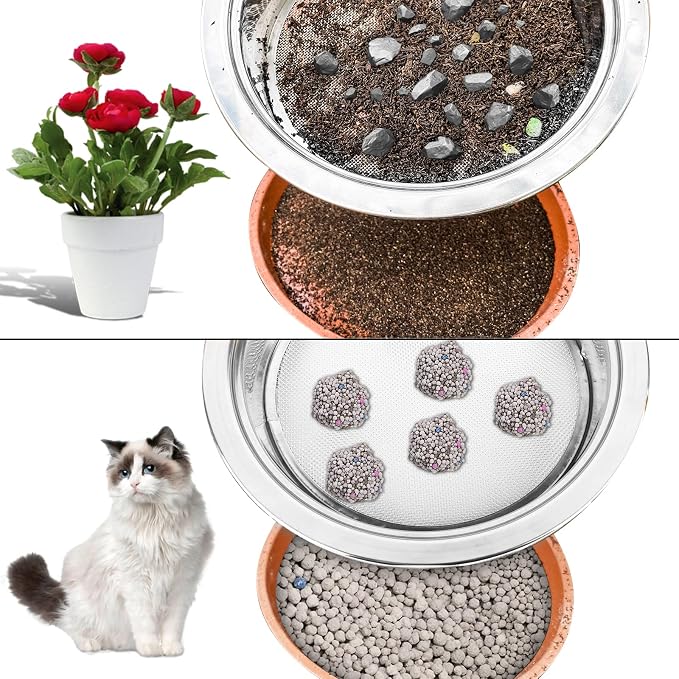 Heavy Duty Stainless Steel Garden Soil Sifter Compost Screen - 3 Sizes | Fine/Medium/Coarse Mesh for Sifting Compost,Dirt,Rocks,Rotary Tool&Compatible, Home Garden Sieve for Gardening & Landscaping - Image 2