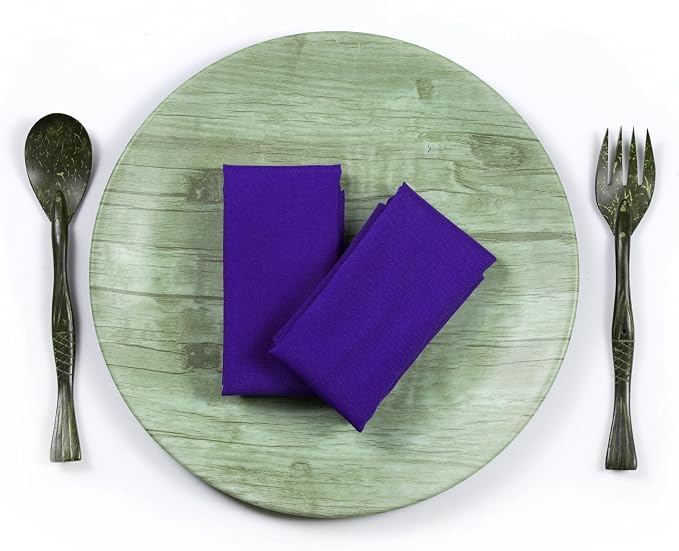 Pack of 50 PCS Cloth Napkins 17x17 inch Washable Polyester Dinner Napkins Soft Table Napkins for Wedding Party Dining Banquet Bistro Decoration - Purple - Image 3