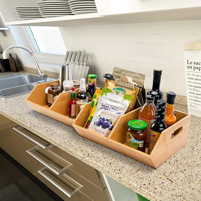 2 Set Bamboo Storage Bin, Pantry Organization and Storage Baskets, Kitchen Organization, Potato and Onion Storage Bin - Ideal for Pantry, Countertop, and Vegetable Storage - Image 3