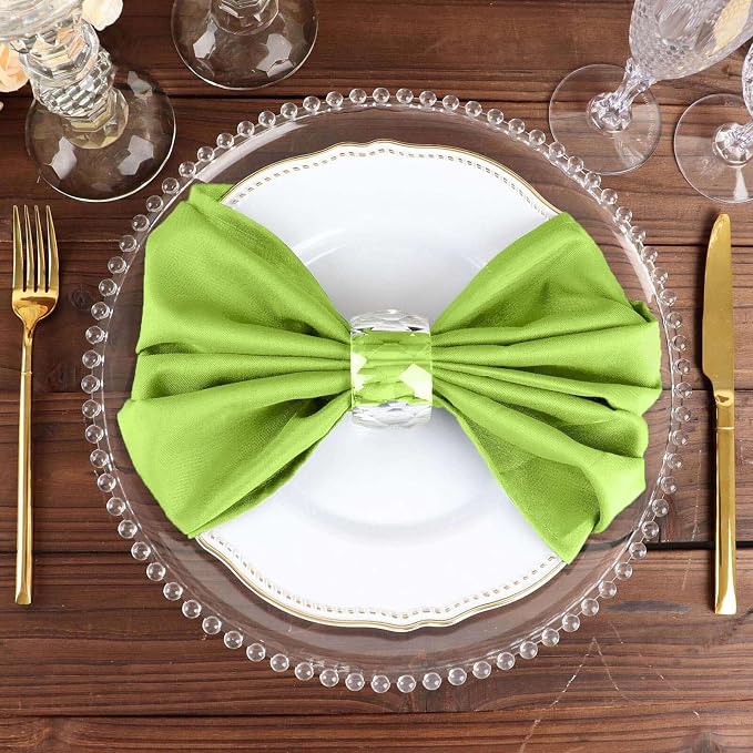 Efavormart Premium Cloth Napkins Set of 50, 20x20 Inch Lime Green Seamless Dinner Napkins, Washable Linen Table Napkin Cloth with Hemmed Edges for Weddings, Party and Banquet - Image 5