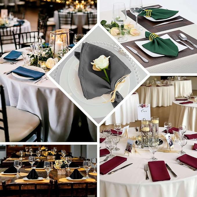 Efavormart Premium Cloth Napkins Set of 25, 20x20 Inch Red Seamless Dinner Napkins, Washable Linen Table Napkin Cloth with Hemmed Edges for Weddings, Party and Banquet - Image 4