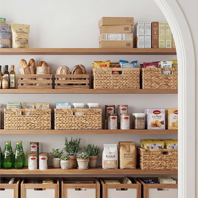 StorageWorks Wicker Baskets for Storage, Wicker Storage Baskets, 1-Pack | Water Hyacinth Wicker Storage Baskets for Shelves, Large Wicker Baskets for Organizing, Woven Basket for Storage,Large Basket - Image 2