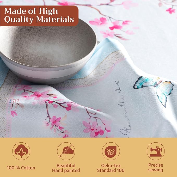 Maison d' Hermine Cloth Napkins Set of 4 Reusable 100% Cotton (20" x 20") | Everyday Square Napkins Cloth Washable Dinner Party Wedding Restaurant Hotel Kitchen Spring Summer - Blossoms in Spring - Image 3