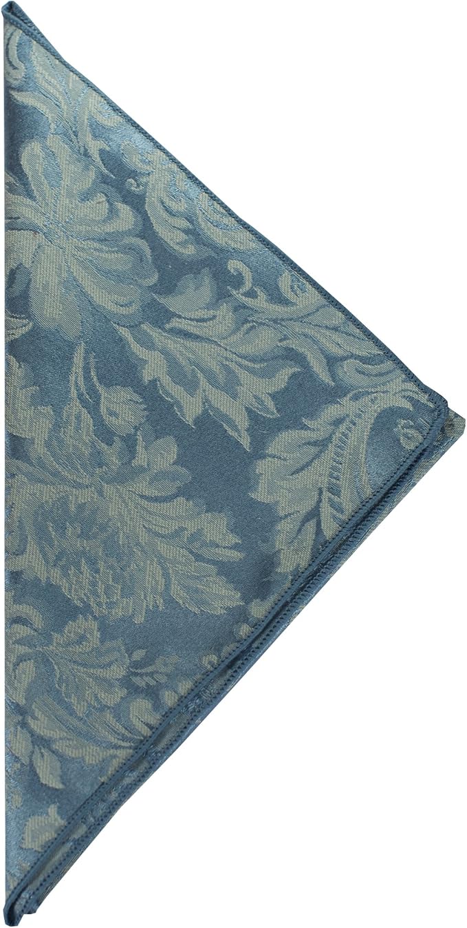 17x17-Inch Square Damask Cloth Napkins, Slate, Set of 24 | Bulk Case of 2 Dozen, Miranda Jacquard, 50% Cotton / 50% Polyester Fabric, Woven Damask Pattern, Soft Hand, Machine Washable by UltimateTextile