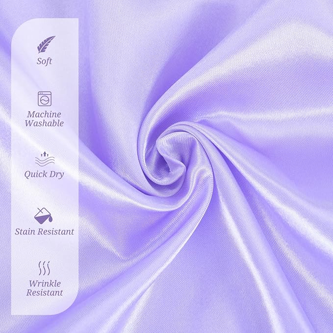 50 PCS Lavender Square Satin Cloth Napkins, 20 X 20 Inch | Soft Smooth, Washable Reusable, Silk Dinner Table Napkins Bulk, for Weddings Parties Banquets Dining and Restaurants - Image 4