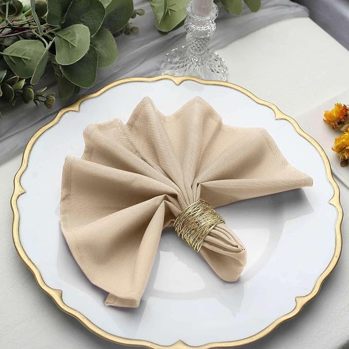 Efavormart Premium Cloth Napkins Set of 50, 17x17 Inch Nude Beige Seamless Dinner Napkins, Washable Linen Table Napkin Cloth with Hemmed Edges for Weddings, Party and Banquet - Image 9