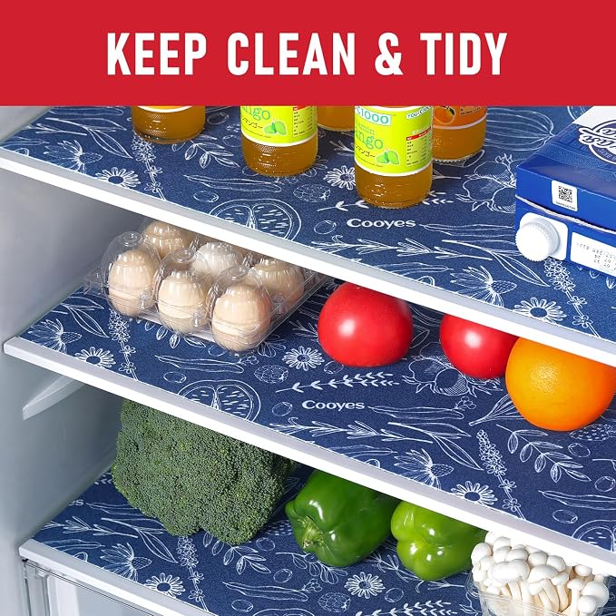 Cooyes Large Refrigerator Liners for Shelves, 12 Pack, 17.7" × 24", Fridge Drawer & Shelf Liners for Kitchen Cabinets Non-Adhesive, Breathable Cloth Material, Keep Produce Fresh Longer - Image 2