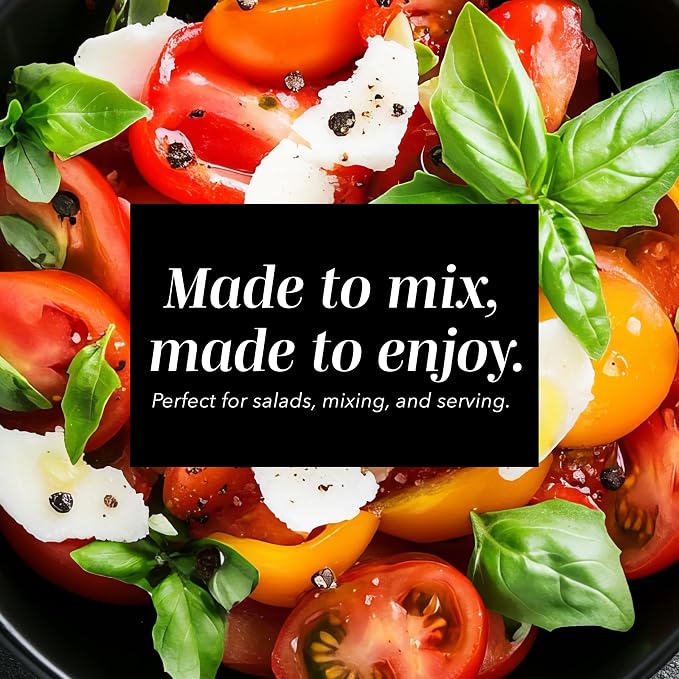 COOK WITH COLOR Mixing Bowls with Lids - 12 Piece Plastic Nesting Bowls Set includes 6 Prep Bowls and 6 Lids, Microwave Safe Mixing Bowl Set, Black Embossed - Image 5