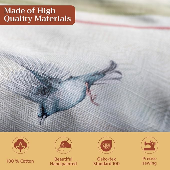Maison d' Hermine Cloth Napkins Set of 4 Reusable 100% Cotton (20" x 20") | Everyday Square Napkins Cloth Washable Dinner Party Wedding Restaurant Hotel Kitchen Spring Summer - Flying Birds - Image 3