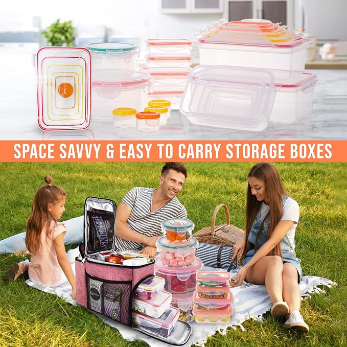 38 Pcs Large Food storage containers-85 oz to Small Container Stackable Kitchen storage bowls sets-BPA Free Leak proof Plastic food Storage Containers with lids airtight-Microwave freezer safe | Stackable Kitchen Pantry storage bowls sets-BPA Free Leak... - Image 3