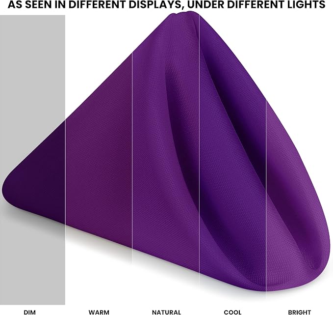 Utopia Home [24 Pack, Purple] Cloth Napkins 17x17 Inches, 100% Polyester | Hemmed Edges, Washable and Reusable Ideal for Parties, Weddings and Dinners - Image 3