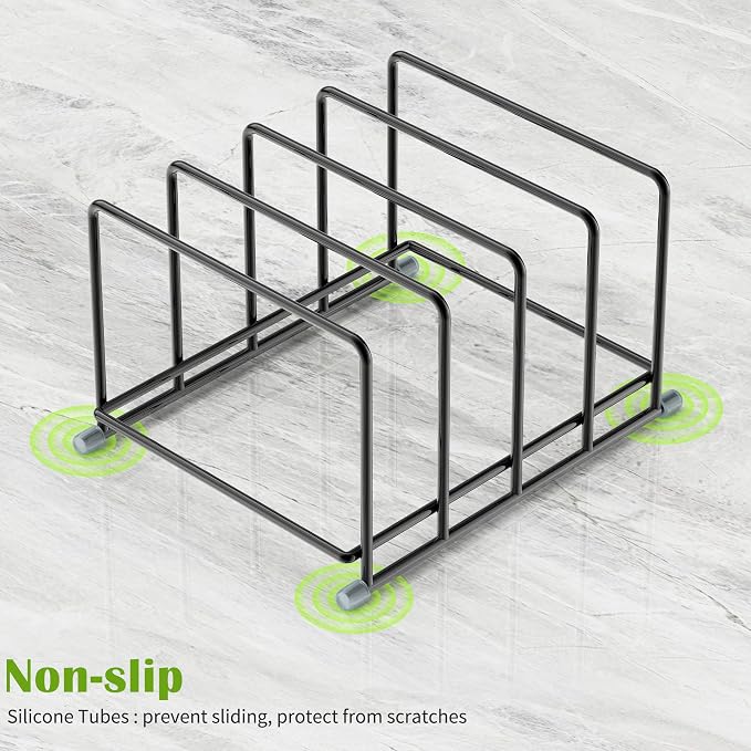 Cutting Board Organizer-1.6in Wide Kitchen Cutting Board Holder Stand for Pan,Baking Sheets,Cookie Sheets with 4 Slots,Baking Sheet Oragnizer(2PC-Medium) - Image 3