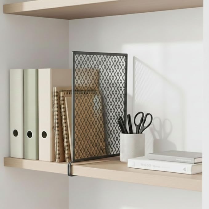 Nexu 6-Pack Metal Mesh Shelf Dividers for Closet Organization, Ultra-Stable Under-Shelf Hook Closet Dividers, Heavy Duty Purse, Handbag & Bag Organizer for Shelving, Clothes, Bedroom, Grey - Image 7
