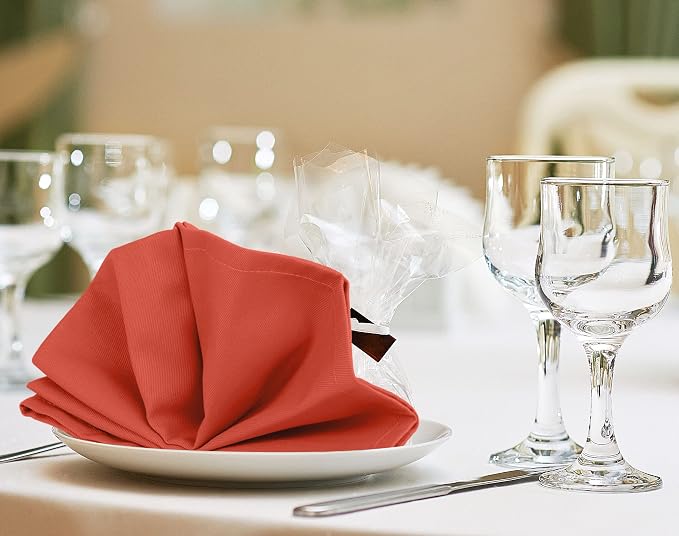 Utopia Kitchen Coral Cloth Napkins [12 Pack, 18x18 Inch] Absorbent Cotton Blend Washable and Reusable for Dinner, Restaurant, Lunch, Wedding and Hotel - Image 7