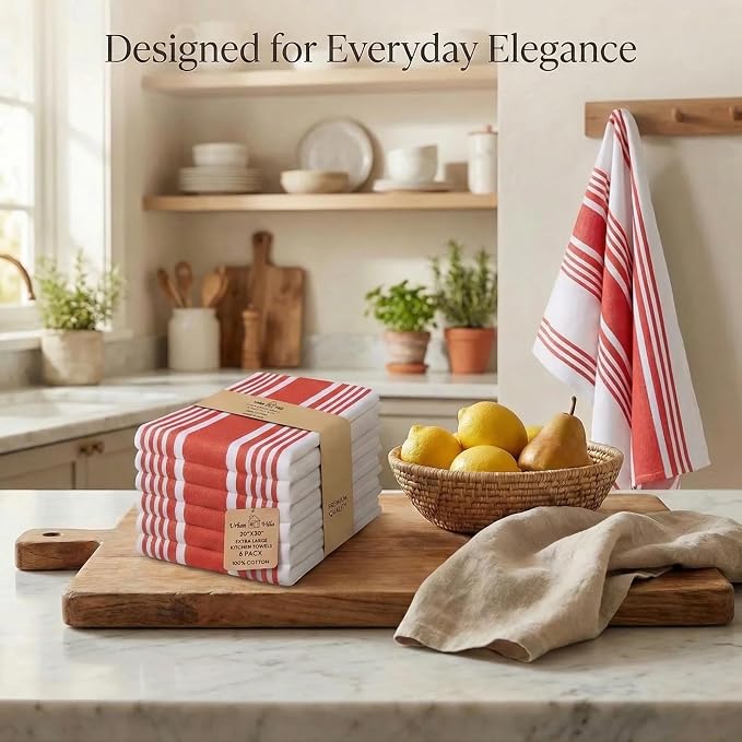 Urban Villa Kitchen Towels Cotton Dish Towels 20”x30” (Set of 6) Chillired - Image 5