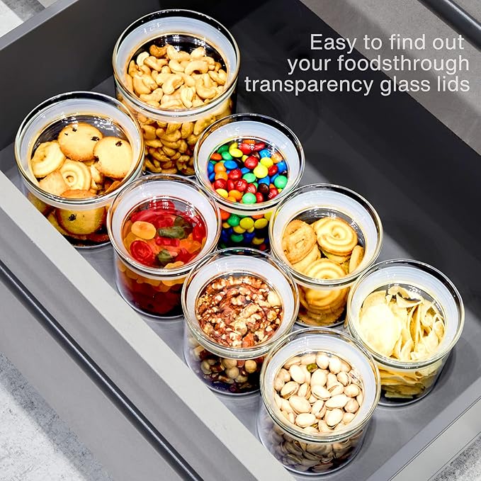 ZENS 17oz Glass Jars with Airtight Lid, Set of 4 Small Glass Storage Jars | Borosilicate Glass Canisters Set with Lids, Small Storge Containers for Kitchen Spice, Sugar, Blooming Tea, - Image 6
