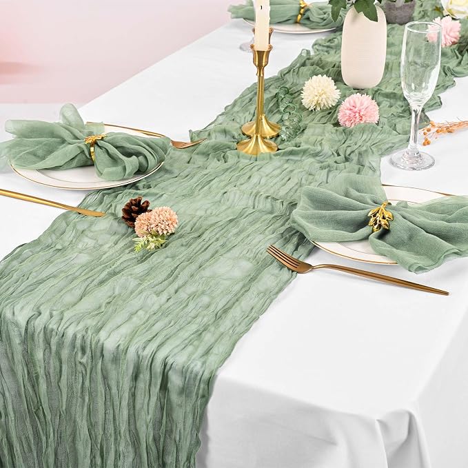 Sage Green Cheesecloth Napkins - Bulk Set of 50, 20x20 Inch Washable and Reusable Boho Cotton Gauze Cloth Napkins for Weddings, Bridal Girl Baby Shower, Party and Banquet - Image 6