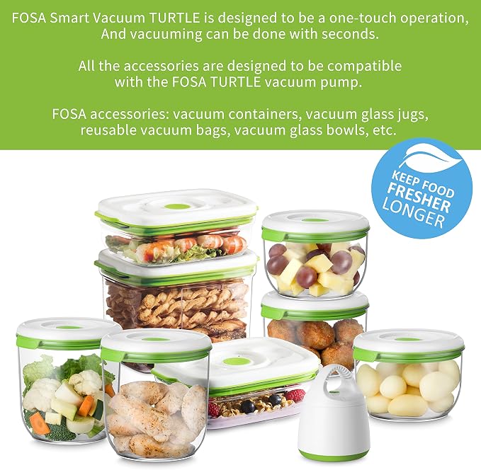 FOSA vacuum storage container set, 8pcs vacuum containers(28oz, 34oz, 45oz and 78oz) with vacuum unit - Image 4