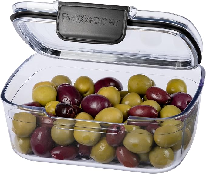 Progressive Prokeeper + Deli Storage Set: Air-Tight Silicone Sealed Containers w Grooved Bottom, Dry Erase Lid, BPA-Free, Stackable, Keeps Meats & Cheeses Fresh Longer, PKS-705C Mini Deli 0.69L - Image 2