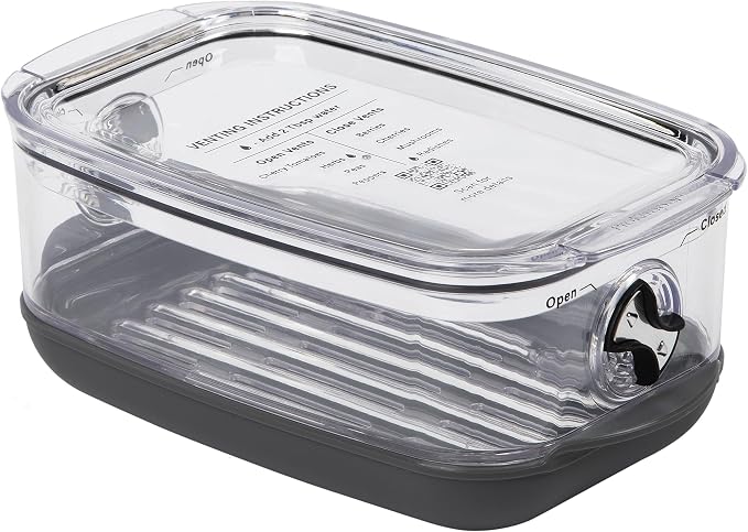 Progressive ProKeeper Stackable Produce ProKeeper Storage Container with Stay-Fresh Vent System (PKS-912 (1.2 qt Berry Keeper)) by ProgressiveInternational