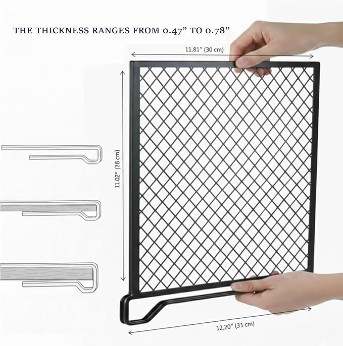 Nexu 6-Pack Metal Mesh Shelf Dividers for Closet Organization, Ultra-Stable Under-Shelf Hook Closet Dividers, Heavy Duty Purse, Handbag & Bag Organizer for Shelving, Clothes, Bedroom, Black - Image 3