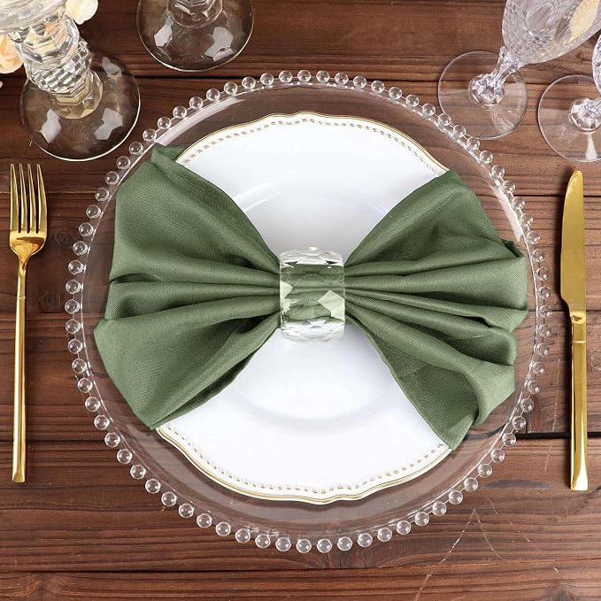 Efavormart Premium Cloth Napkins Set of 5, 20x20 Inch Willow Green Seamless Dinner Napkins, Washable Linen Table Napkin Cloth with Hemmed Edges for Weddings, Party and Banquet - Image 7