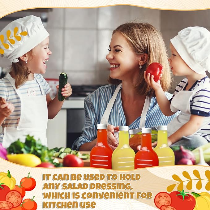 Roshtia 30 Pack 16oz Clear Plastic Salad Dressing Bottles Bulk Empty Squeeze Bottle with White Flip Top Cap for BBQ Condiment Sauce Ketchup Salad Dressing - Image 4