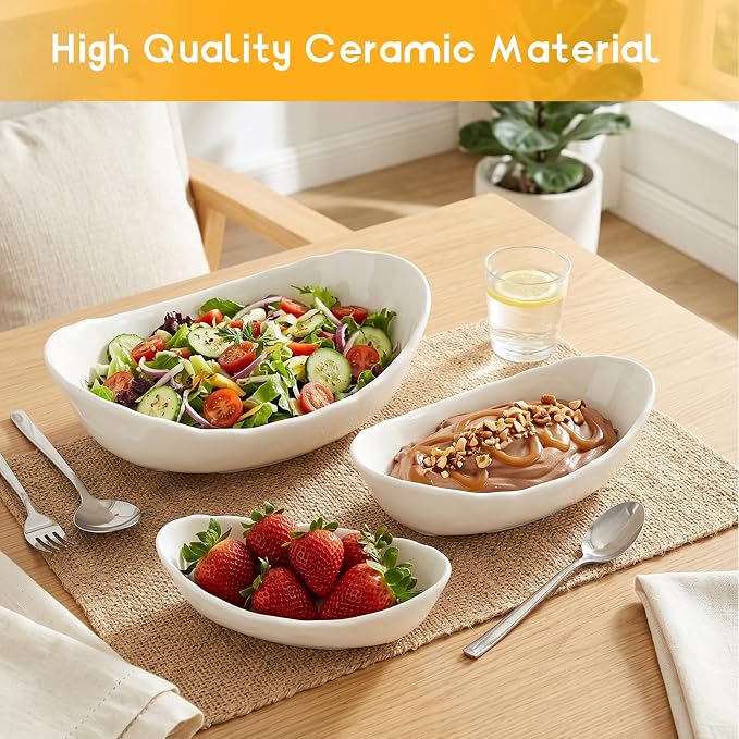 3 Tier Ceramic Fruit Basket for Kitchen Counter with Metal Stand, Fruit Bowls with Rack, Porcelain Bowls for Vegetable Bread Candy Snack Nuts Dessert Cake Tray - Image 3