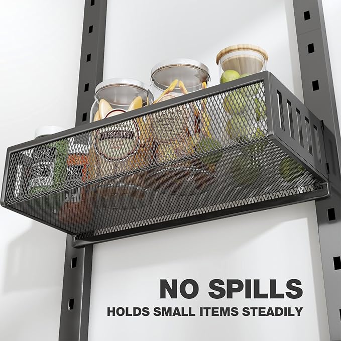 Pantry Door Organizers and Storage, 6-Tier Large Metal Heavy-Duty Frame Over the Door Spice Rack, 2 in 1 Wall-Mounted or Hanging shelf for Kitchen, Bathroom, Laundry Room, Bedroom, Closet &Nursery - Image 3