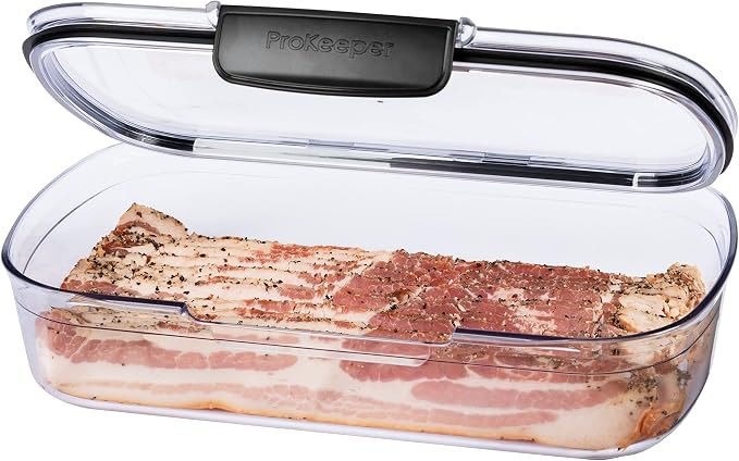 Progressive Prokeeper + Deli Storage Set: Air-Tight Silicone Sealed Containers w Grooved Bottom, Dry Erase Lid, BPA-Free, Stackable, Keeps Meats & Cheeses Fresh Longer, PKS-700C Deli 1.65L - Image 3