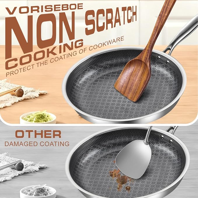 12 Pcs Teak Wooden Utensils Set, Wooden Cooking Utensil with Tong | Non-Toxic & Nonstick Safe Kitchen Utensil, Durable Comfort Grip， Heat Resistant Wood Cookware with Hooks - Image 2