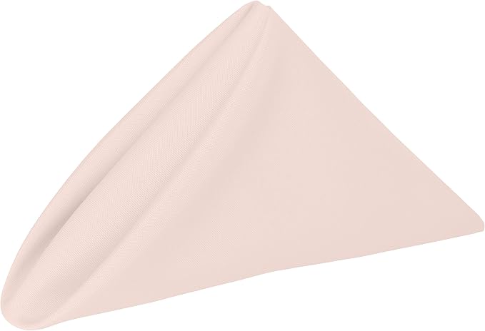 20x20-Inch Polyester Cloth Napkins, Ice Peach, Set of 12 by UltimateTextile